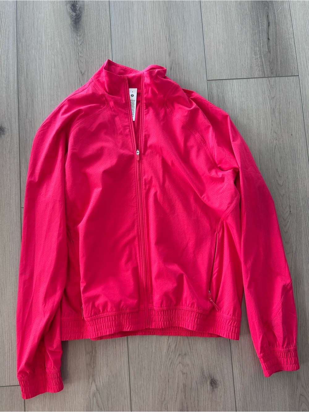 NWOT Lululemon Women’s Hot Pink Adapted State Perforated Zip Front Jacket Size 8